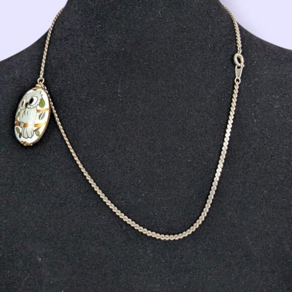 Vintage Cloisonné Owl Pendant - Picture 5 of 7
